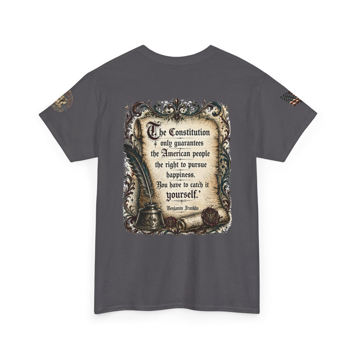America 250 Vintage Style Constitution with Benjamin Franklin Quote Cotton Tee