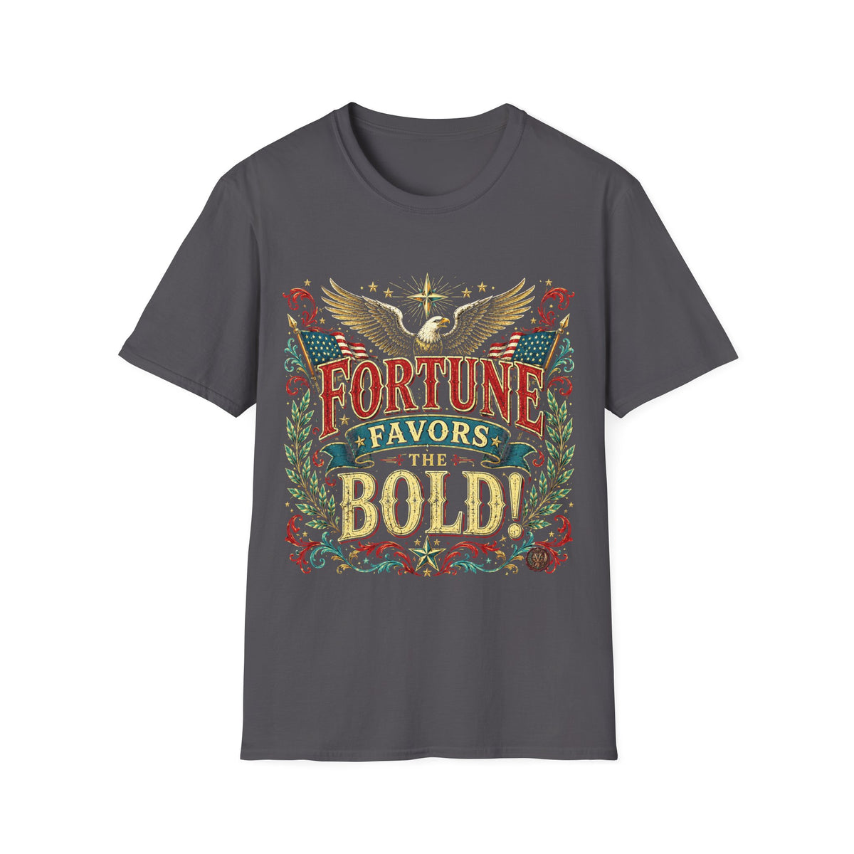 Fortune Favors the Bold T-Shirt — Vintage Eagle Graphic