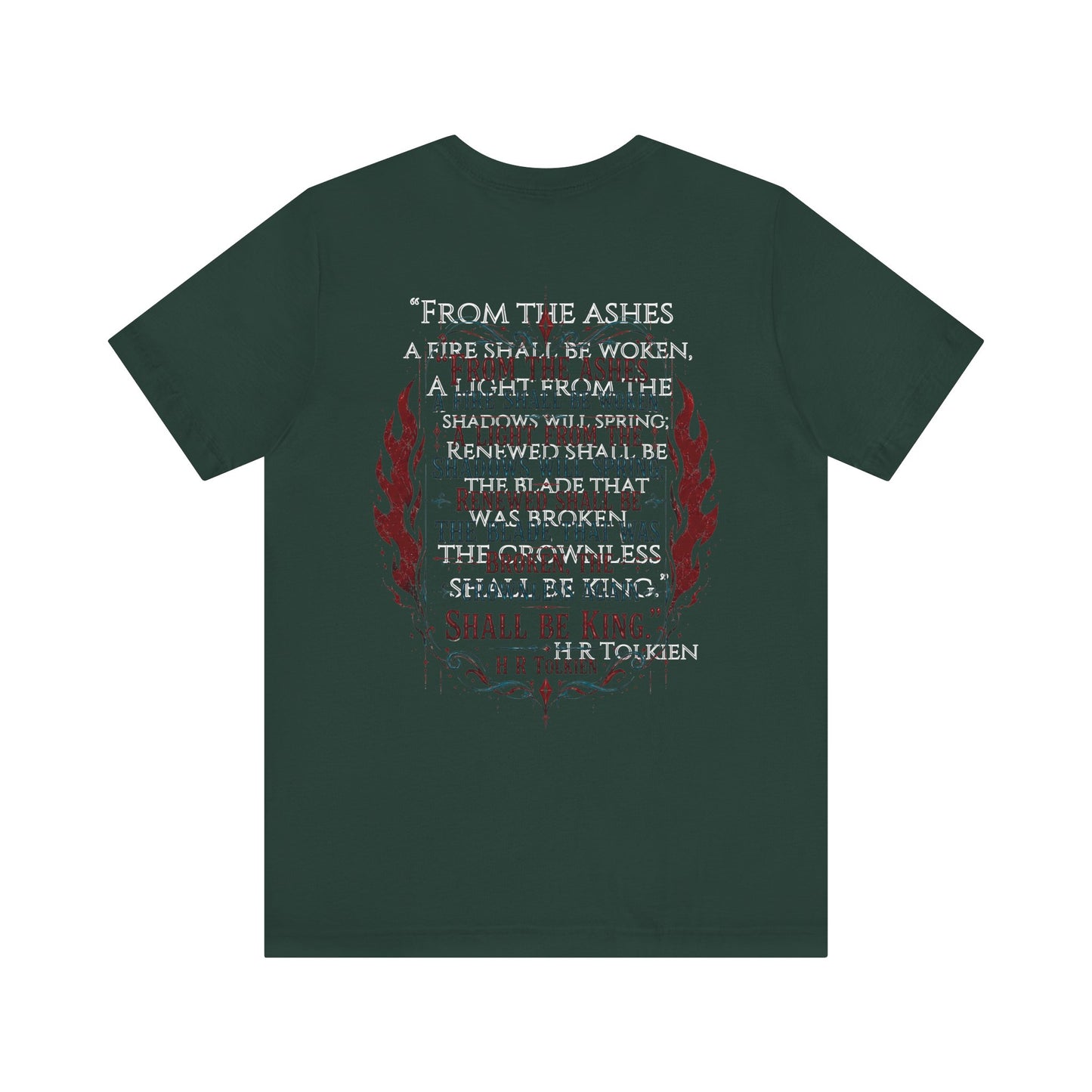 "Fraud Vitiates Everything"  Cotton Tee celebrates American renewal and awakening with a the common man becoming king by Tolkien  back.