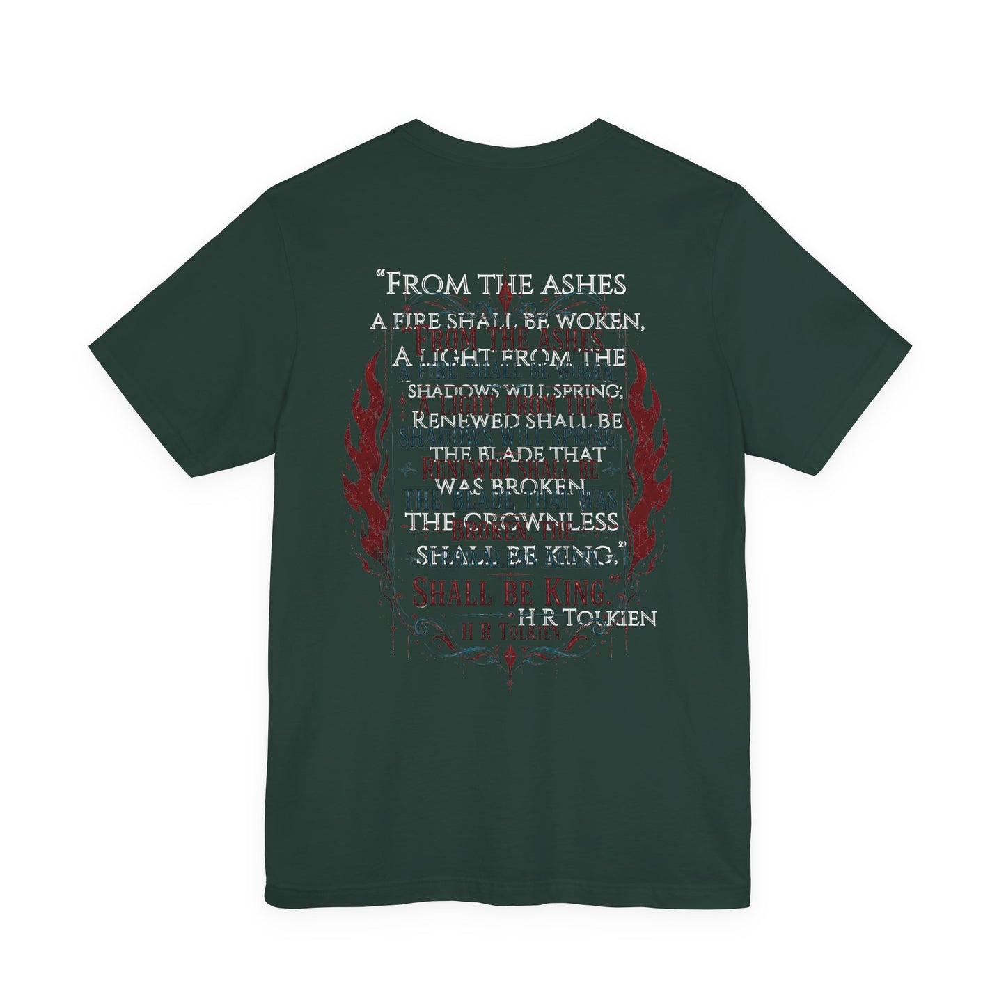 "Fraud Vitiates Everything"  Cotton Tee celebrates American renewal and awakening with a the common man becoming king by Tolkien  back.