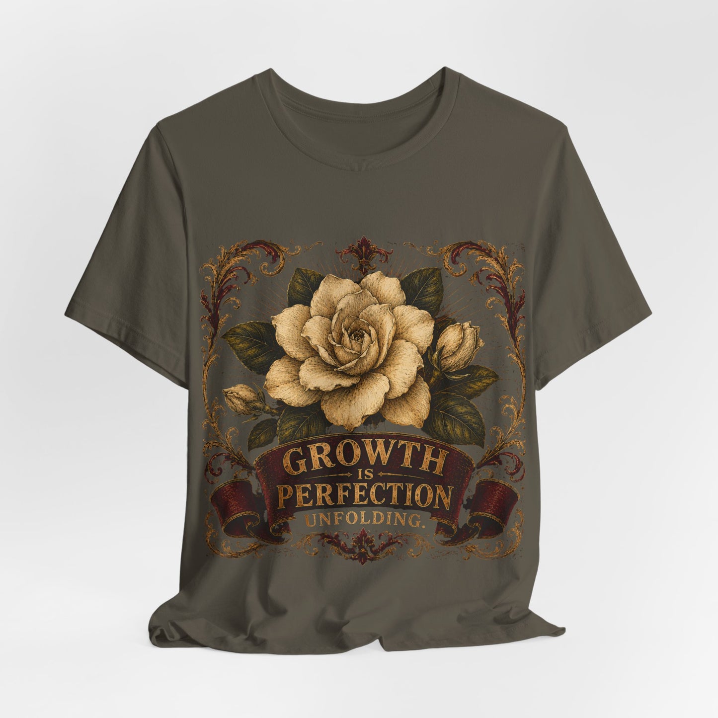"Growth is... Perfection Unfolding" Cotton T-shirt.