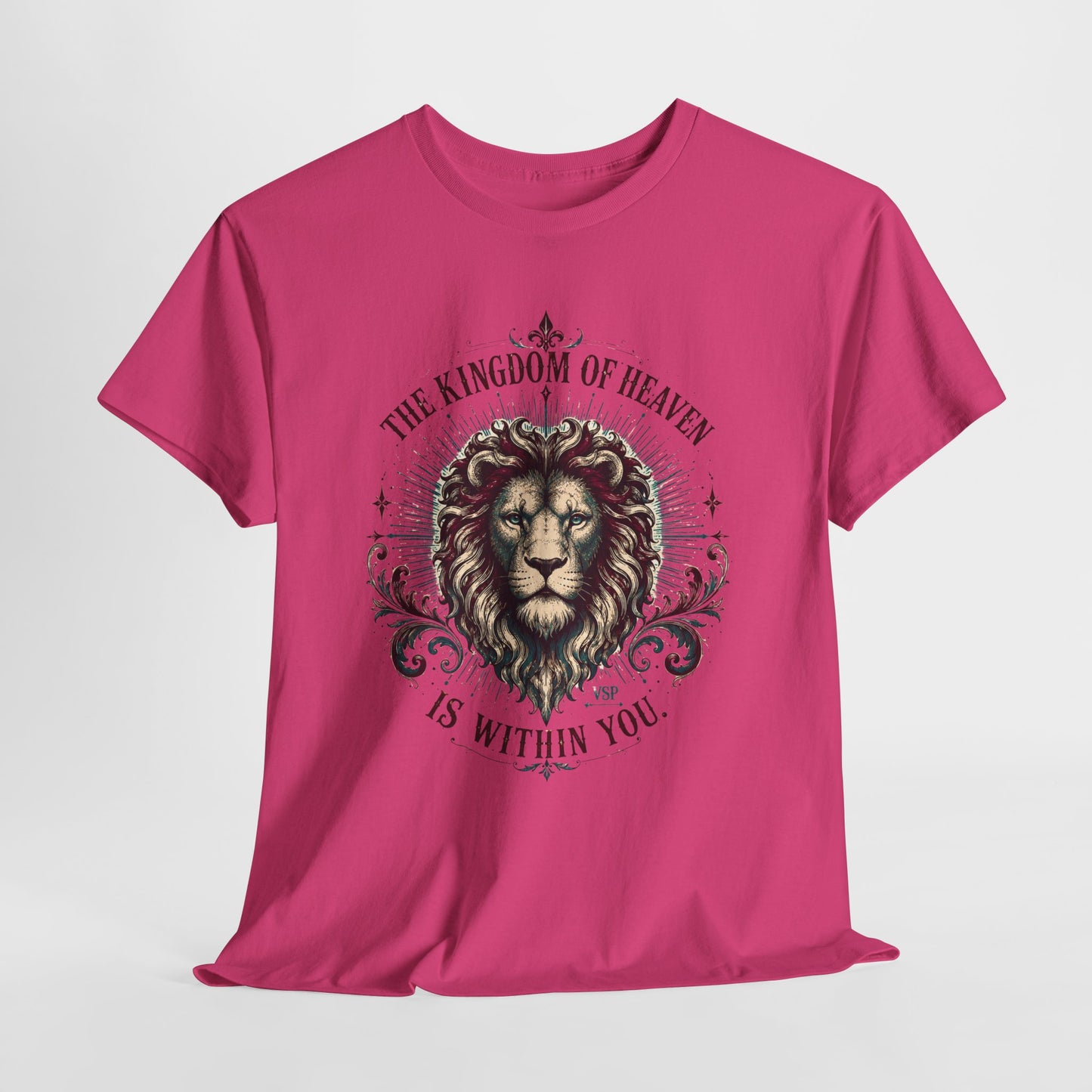 The Kingdom of Heaven is Within You- Inspirational Lion Design Cotton Tee
