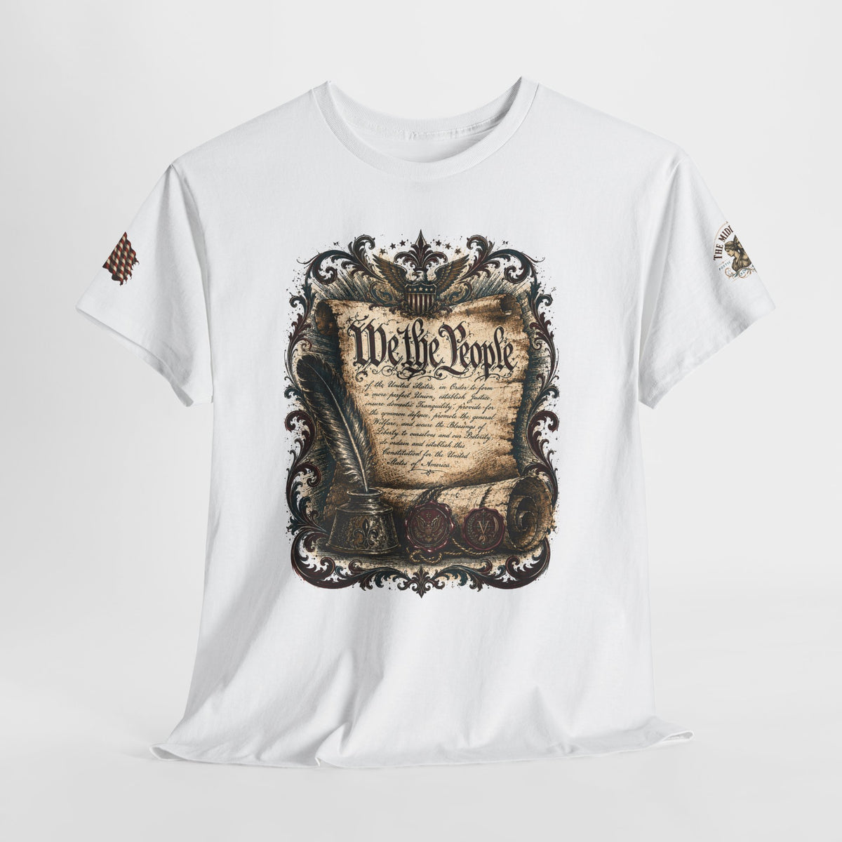 America 250 Vintage Style Constitution with Benjamin Franklin Quote Cotton Tee