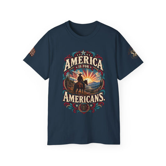 Patriotic "America Is For Americans" Tee