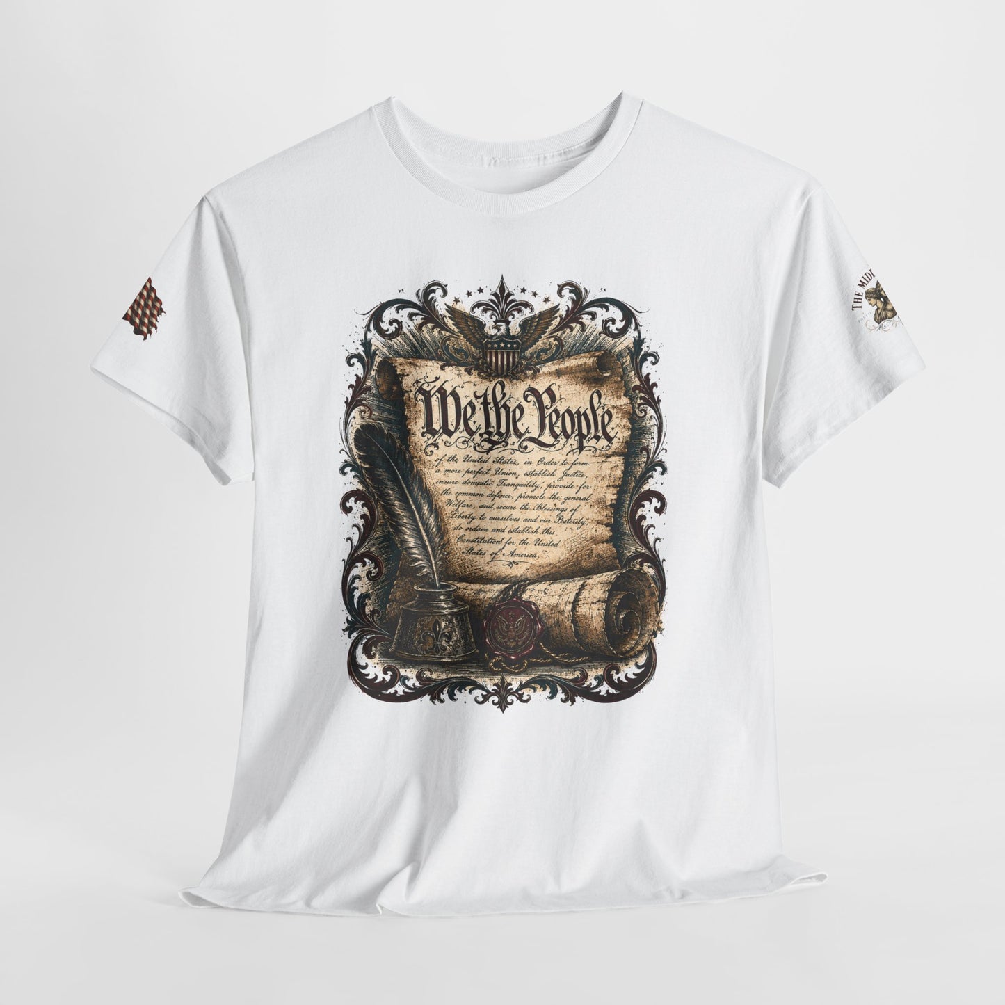 Patriotic Graphic Tee – America 250 Constitution & Benjamin Franklin Quote | 100% Cotton T-Shirt