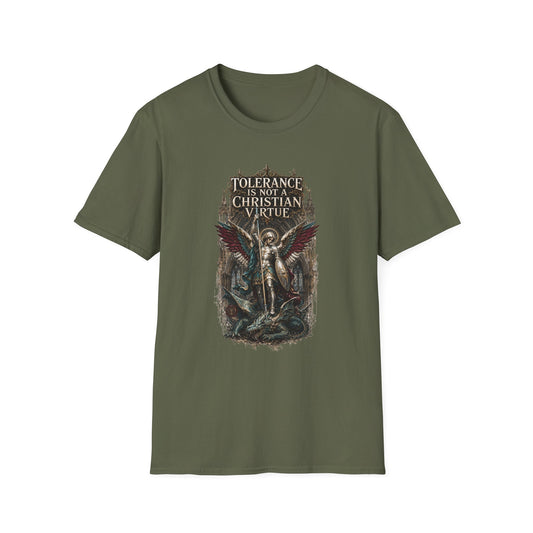 "Tolerance Is Not a Christian Virtue" Gothic Angel Graphic T-Shirt