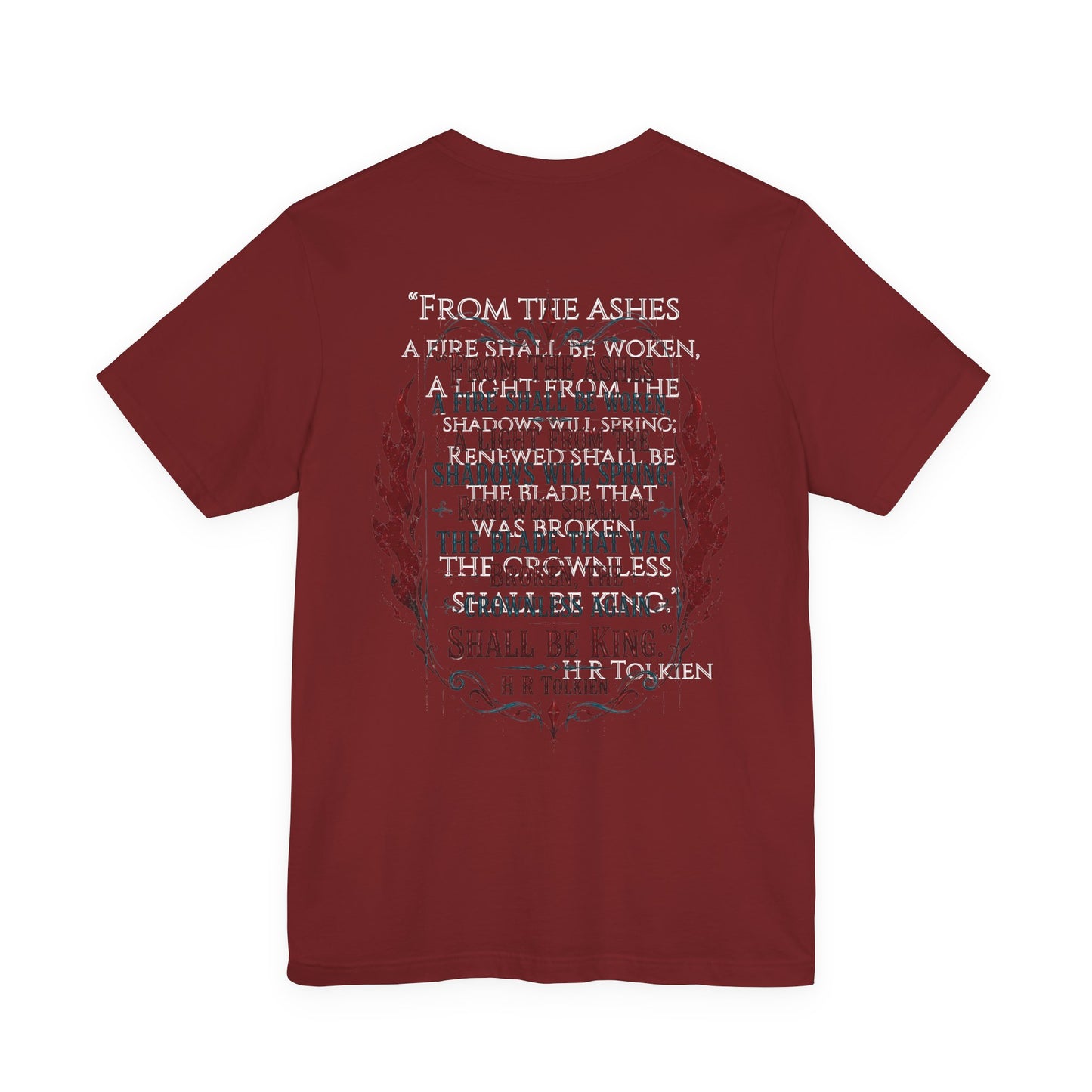 "Fraud Vitiates Everything"  Cotton Tee celebrates American renewal and awakening with a the common man becoming king by Tolkien  back.
