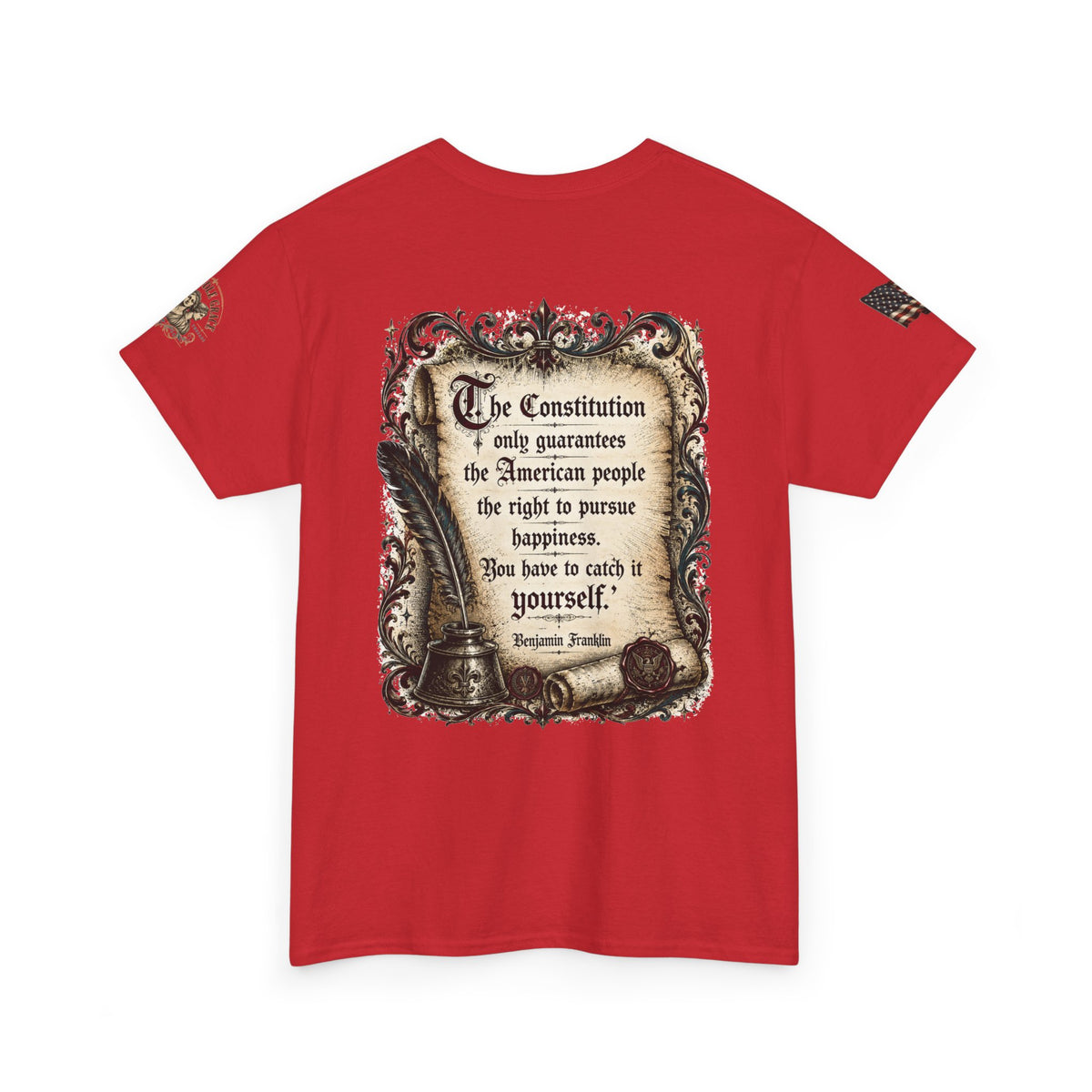 America 250 Vintage Style Constitution with Benjamin Franklin Quote Cotton Tee