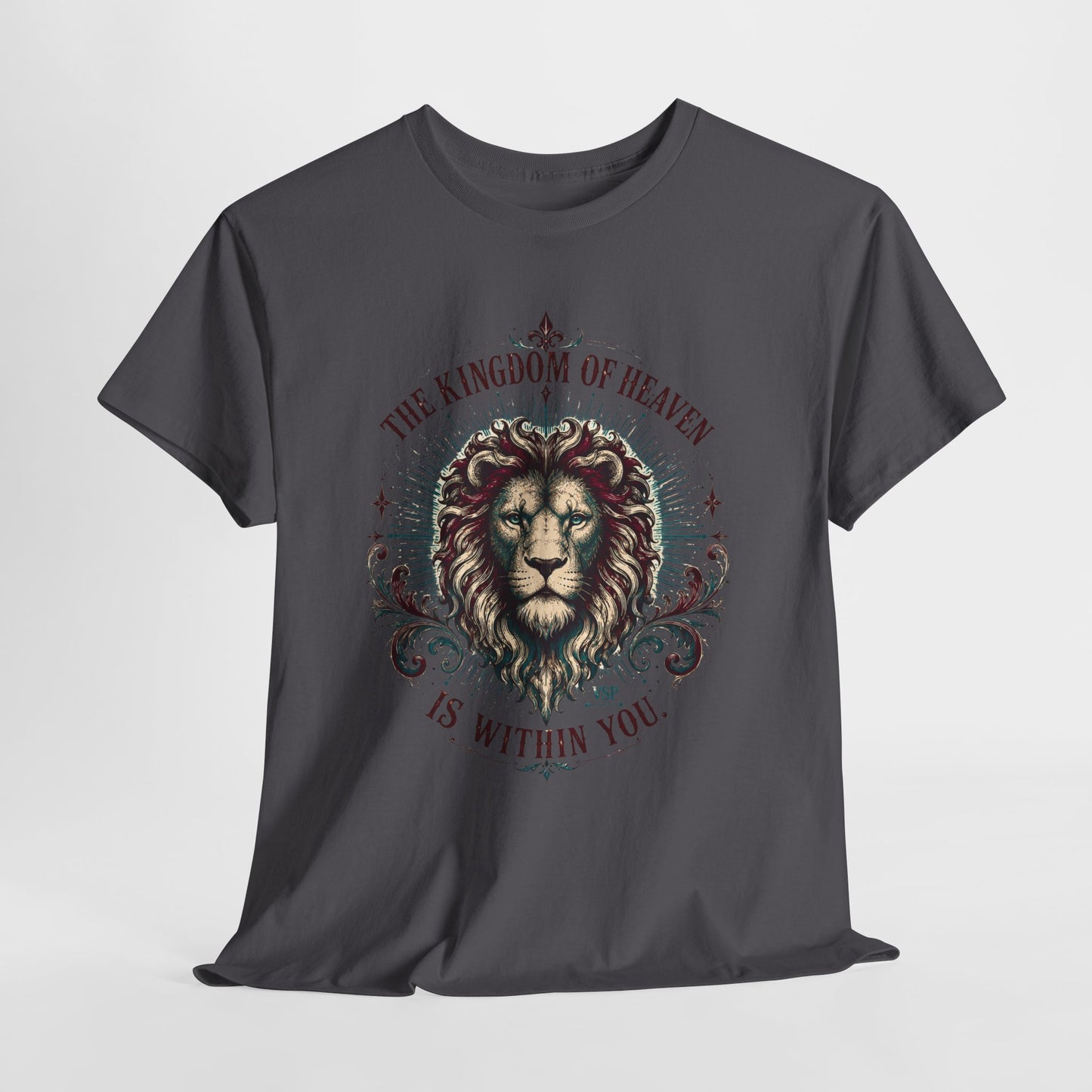 The Kingdom of Heaven is Within You- Inspirational Lion Design Cotton Tee