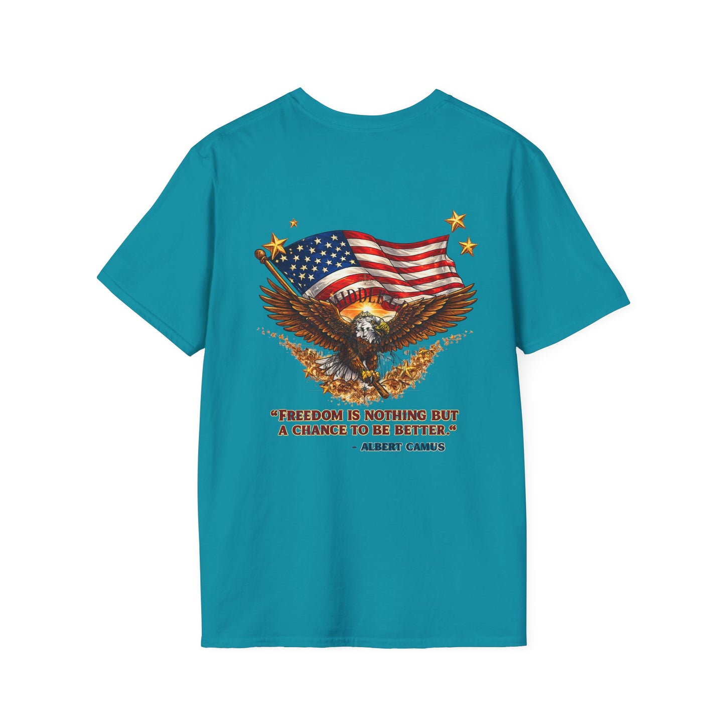 Patriotic Graphic Tee – Unapologetically American | Vintage Eagle 100% Cotton T-Shirt