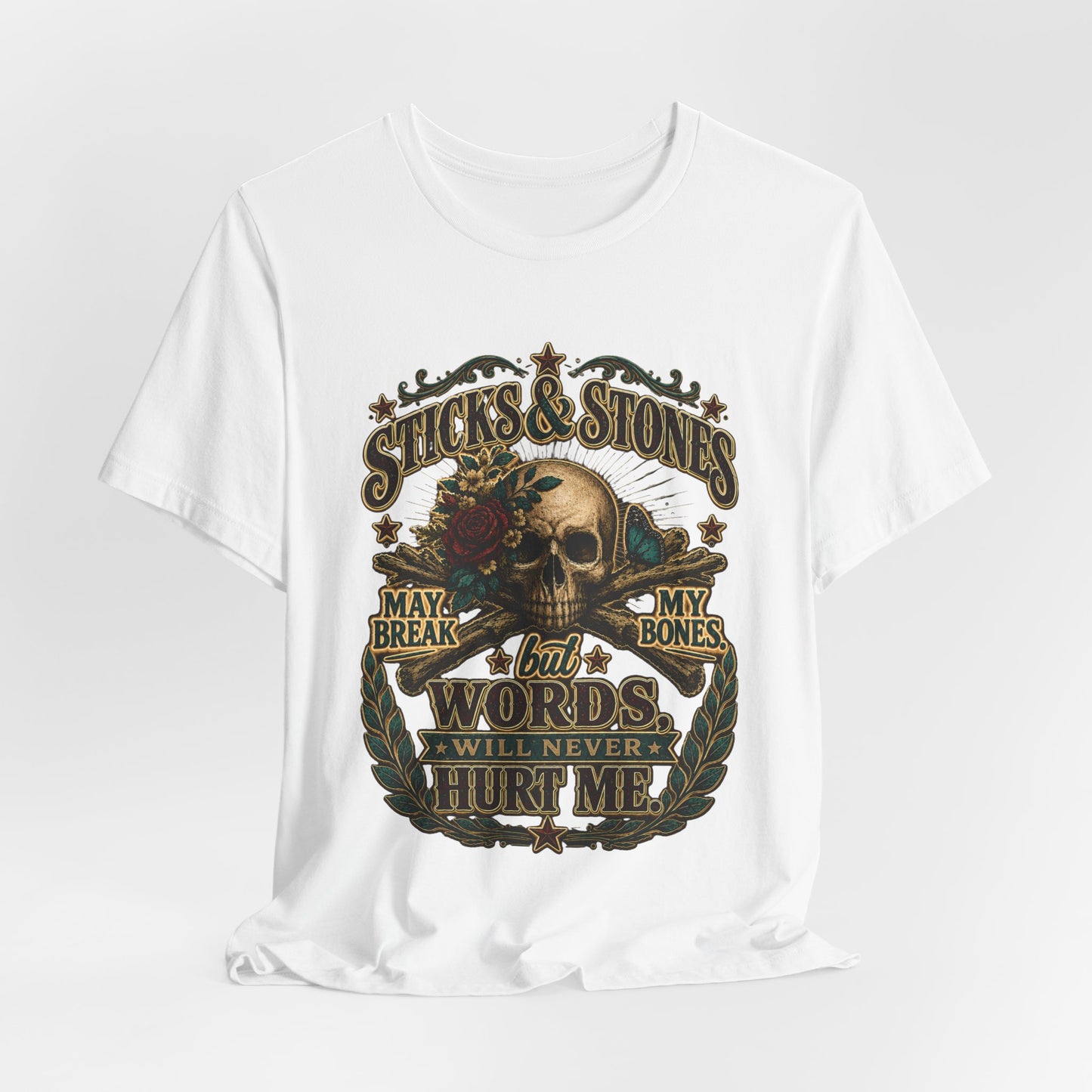 Graphic Tee – Sticks and Stones | Classic Children's Rhyme 100% Cotton T-Shirt