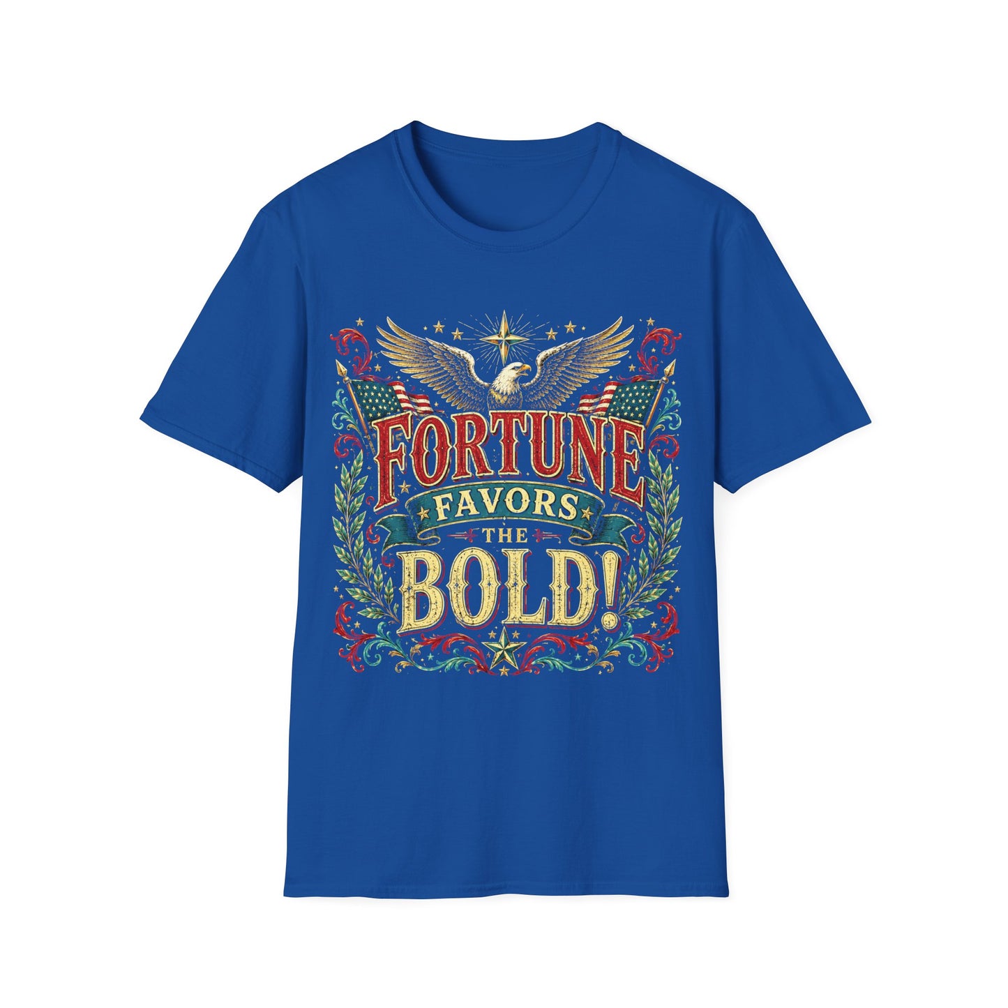 Fortune Favors the Bold T-Shirt — Vintage Eagle Graphic