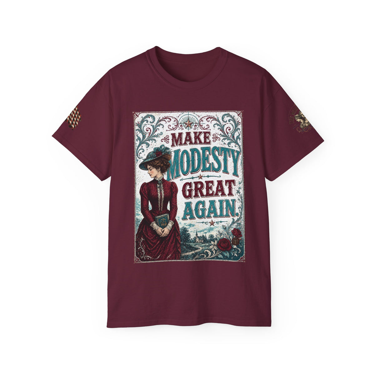 Make Modesty Great Again Vintage Tee — Victorian Feminine Graphic Tee
