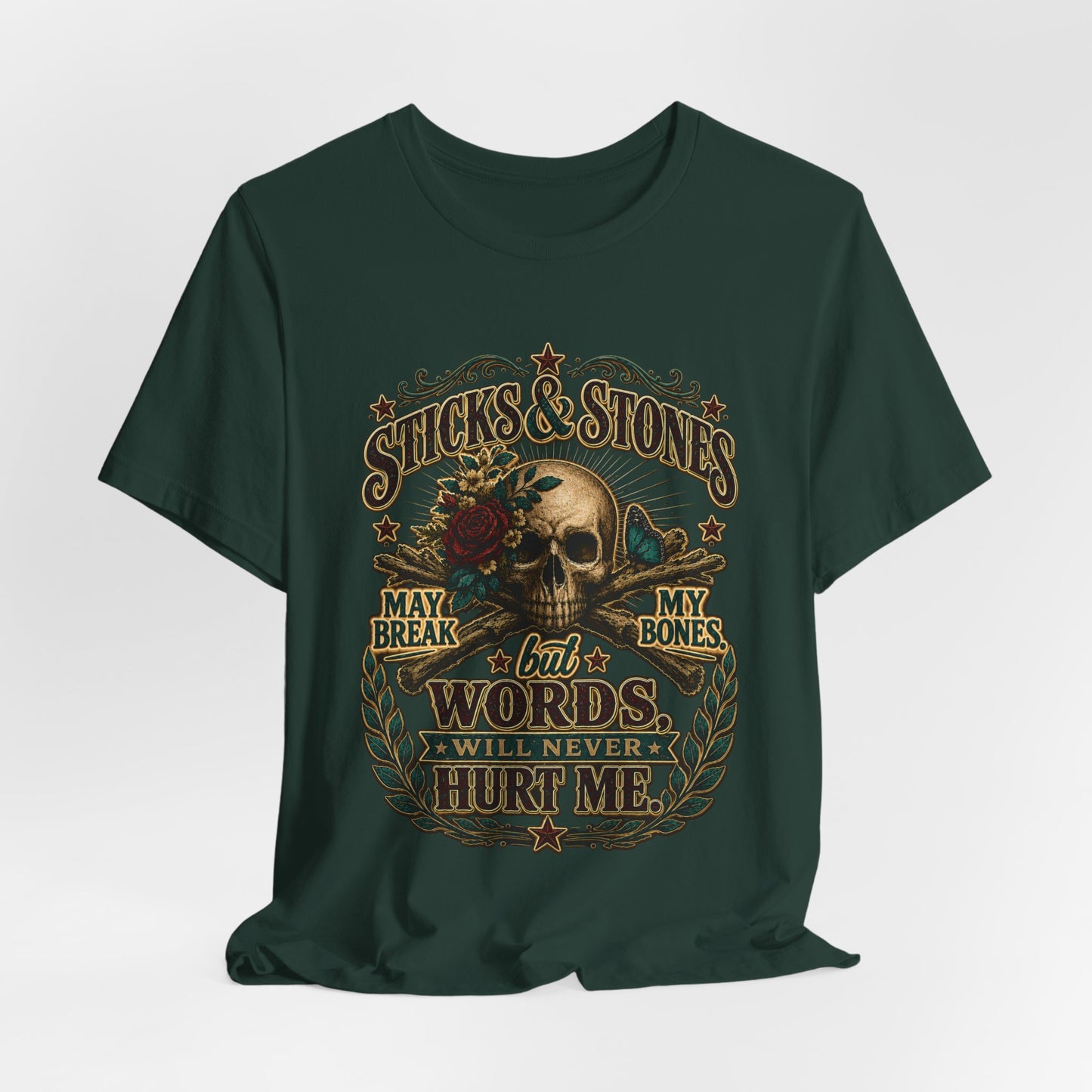 Graphic Tee – Sticks and Stones | Classic Children's Rhyme 100% Cotton T-Shirt