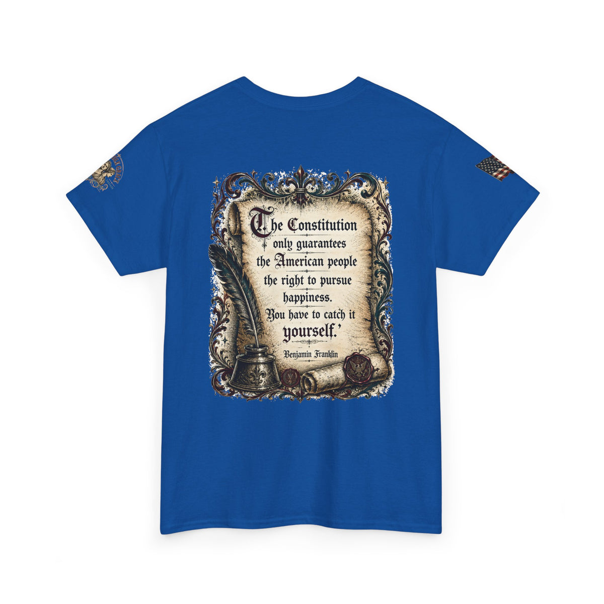 America 250 Vintage Style Constitution with Benjamin Franklin Quote Cotton Tee