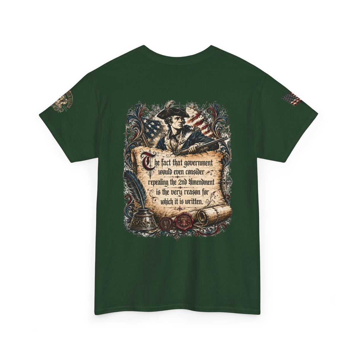 America 250 Patriot Vintage Style 2nd Amendment Cotton Tee
