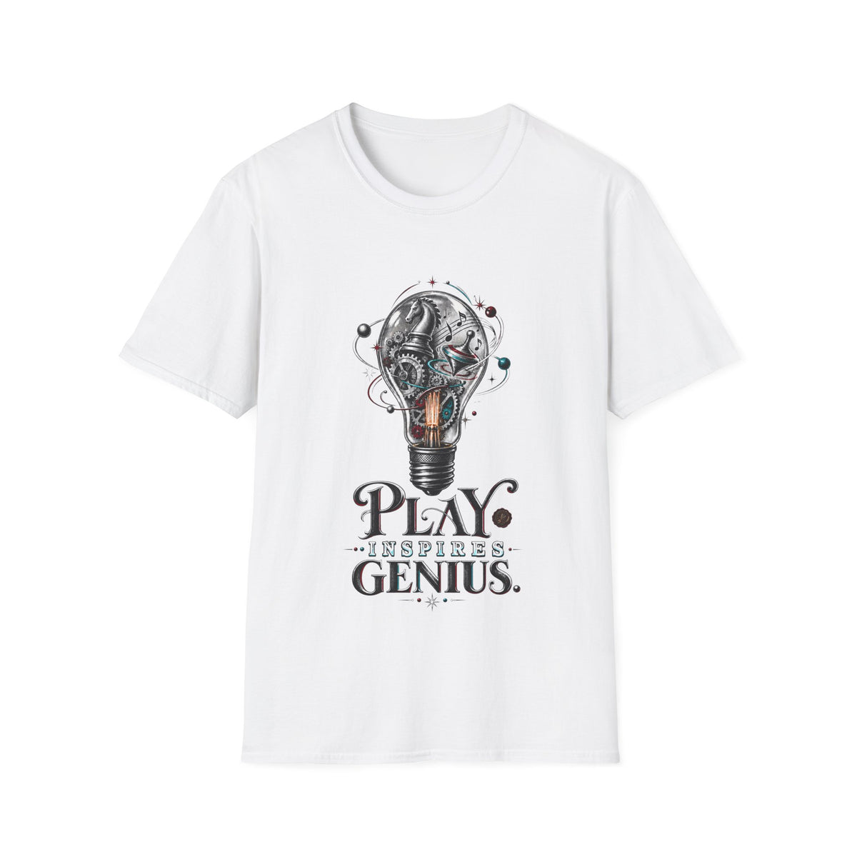 "Play Inspires Genius" Steampunk Lightbulb Graphic Tee