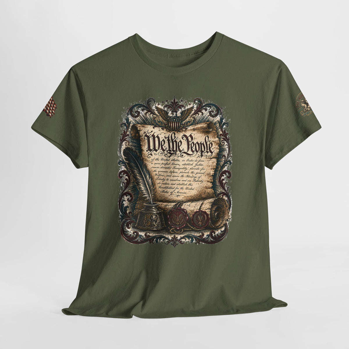 America 250 Vintage Style Constitution with Benjamin Franklin Quote Cotton Tee