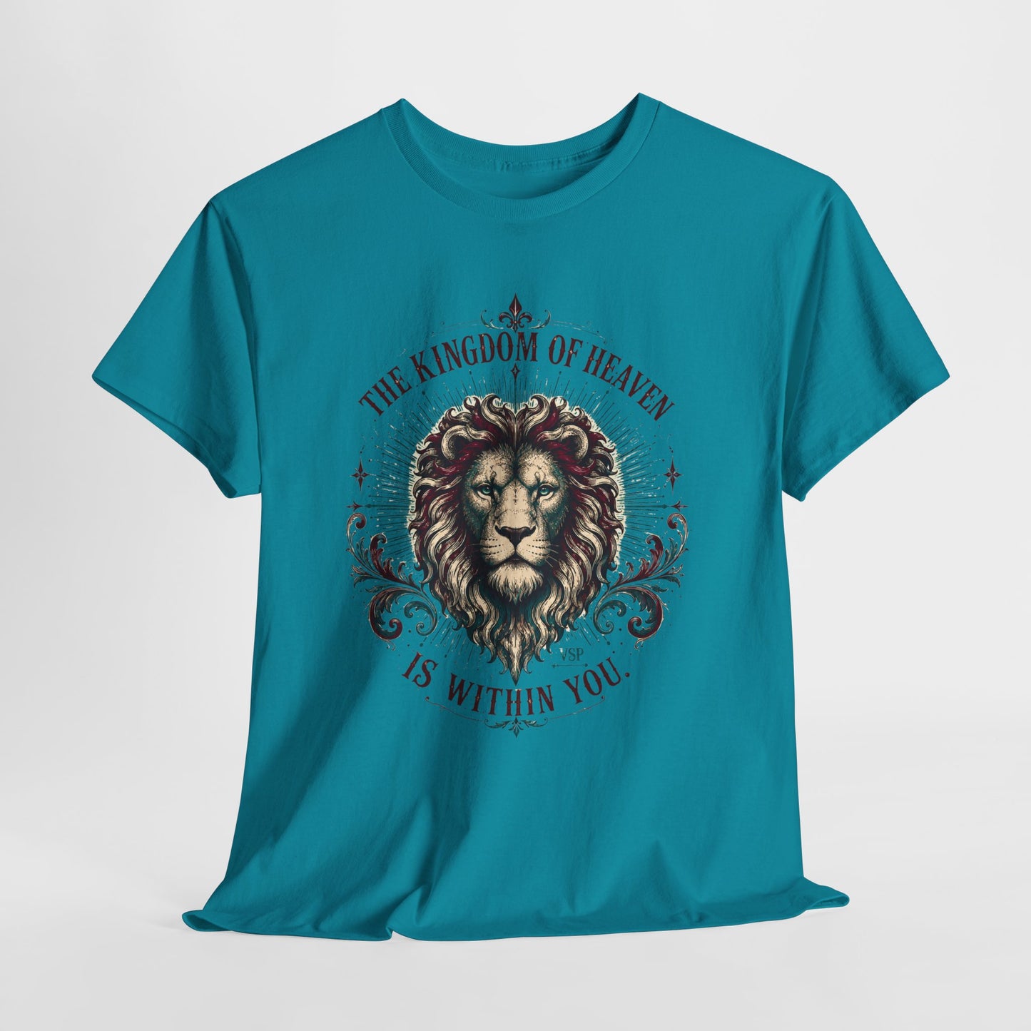 The Kingdom of Heaven is Within You- Inspirational Lion Design Cotton Tee