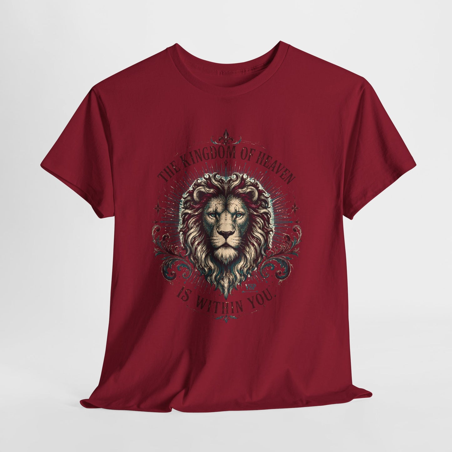 The Kingdom of Heaven is Within You- Inspirational Lion Design Cotton Tee