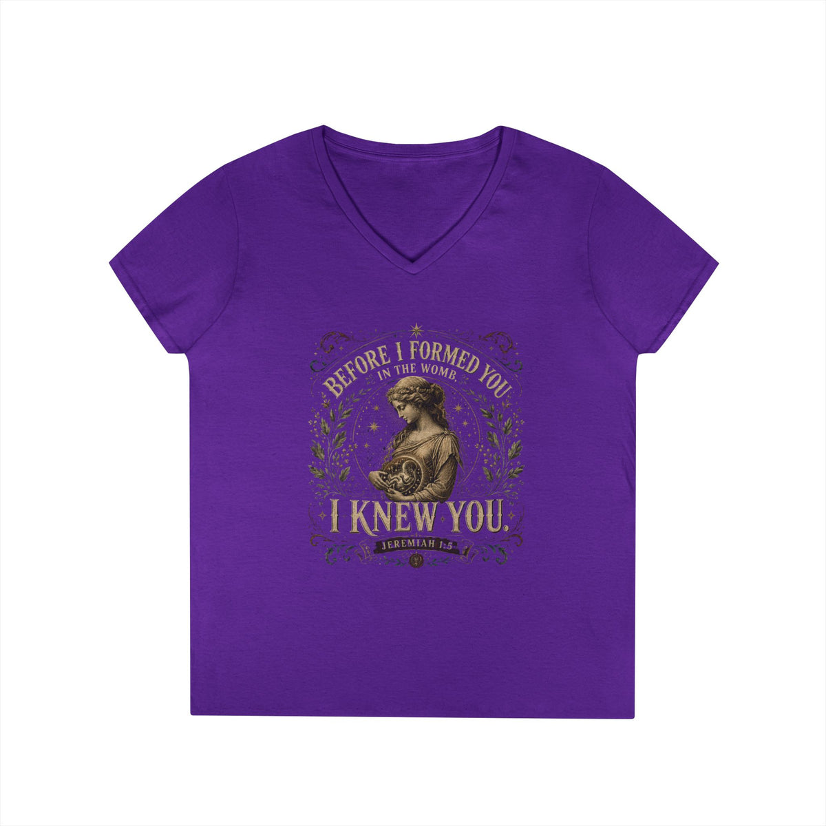 I Knew You V-Neck T-Shirt — Christian Faith Inspirational Tee
