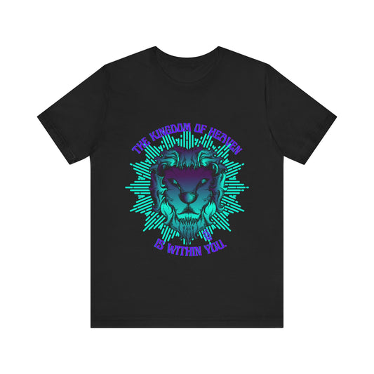 Vibrant Lion Graphic Tee - "The Kingdom of Heaven is Within You"