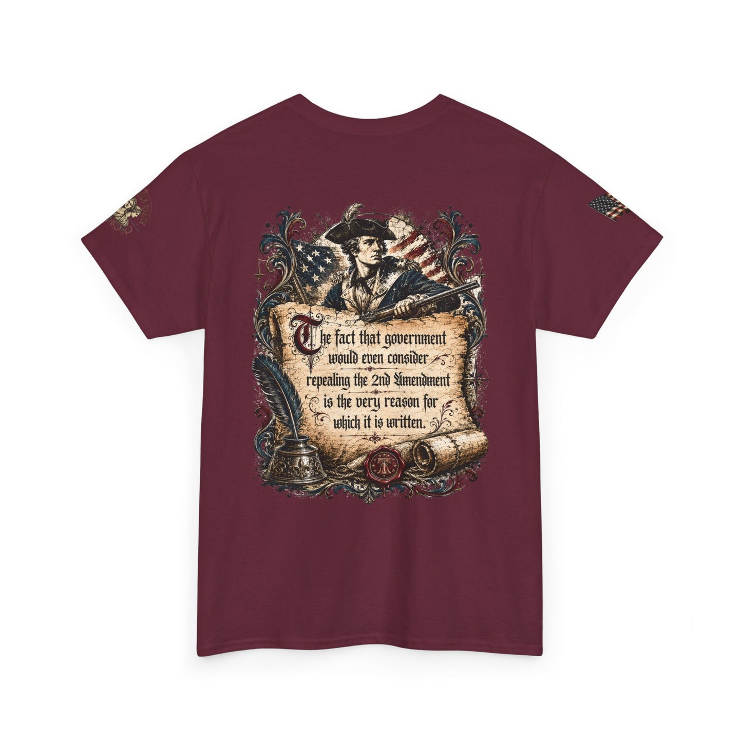 Patriotic Graphic Tee – America 250 2nd Amendment | Vintage Style 100% Cotton T-Shirt