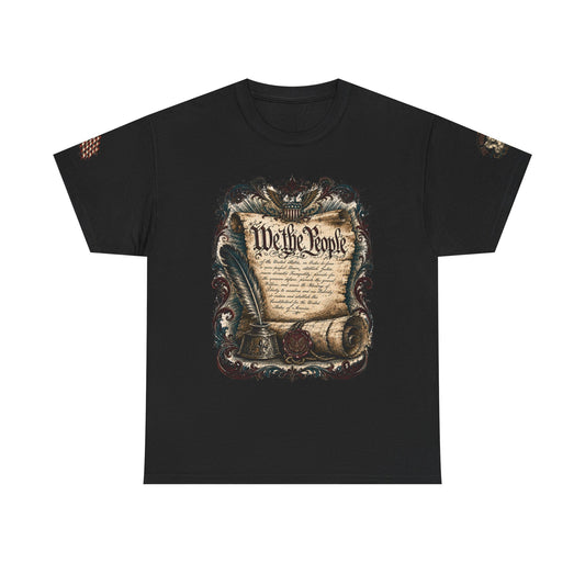 America 250 Vintage Style Constitution with Benjamin Franklin Quote Cotton Tee