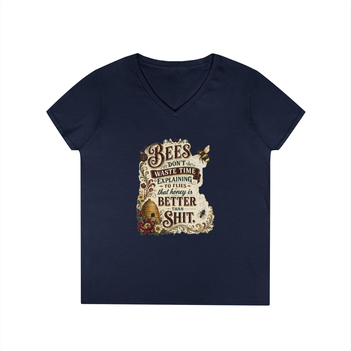 "Bee's Don't Waste Time," Women's Sassy Bee Garden Graphic Tee