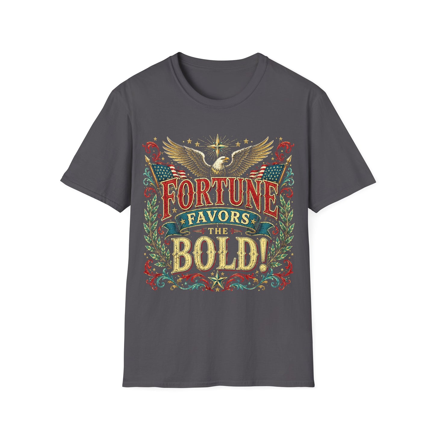Fortune Favors the Bold T-Shirt — Vintage Eagle Graphic
