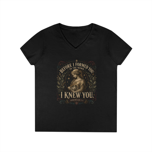 I Knew You V-Neck T-Shirt — Christian Faith Inspirational Tee
