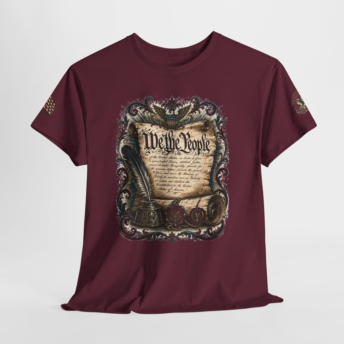 America 250 Vintage Style Constitution with Benjamin Franklin Quote Cotton Tee