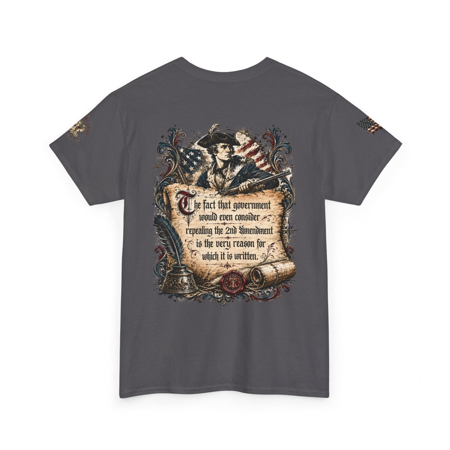 Patriotic Graphic Tee – America 250 2nd Amendment | Vintage Style 100% Cotton T-Shirt