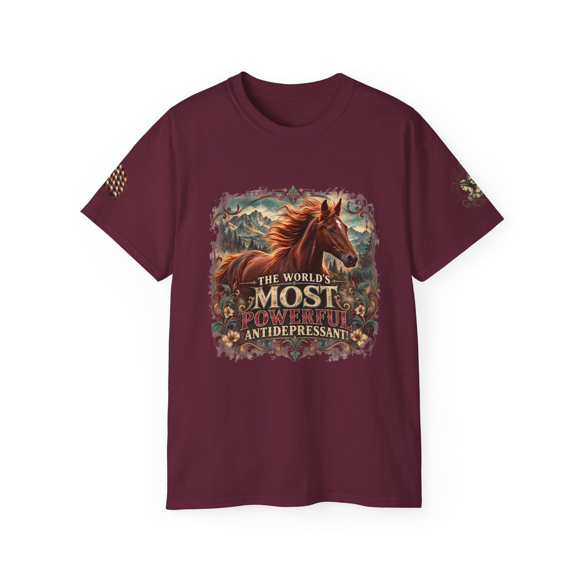 Horse Lover Tee — “The World’s Most Powerful Antidepressant” Graphic T-Shirt