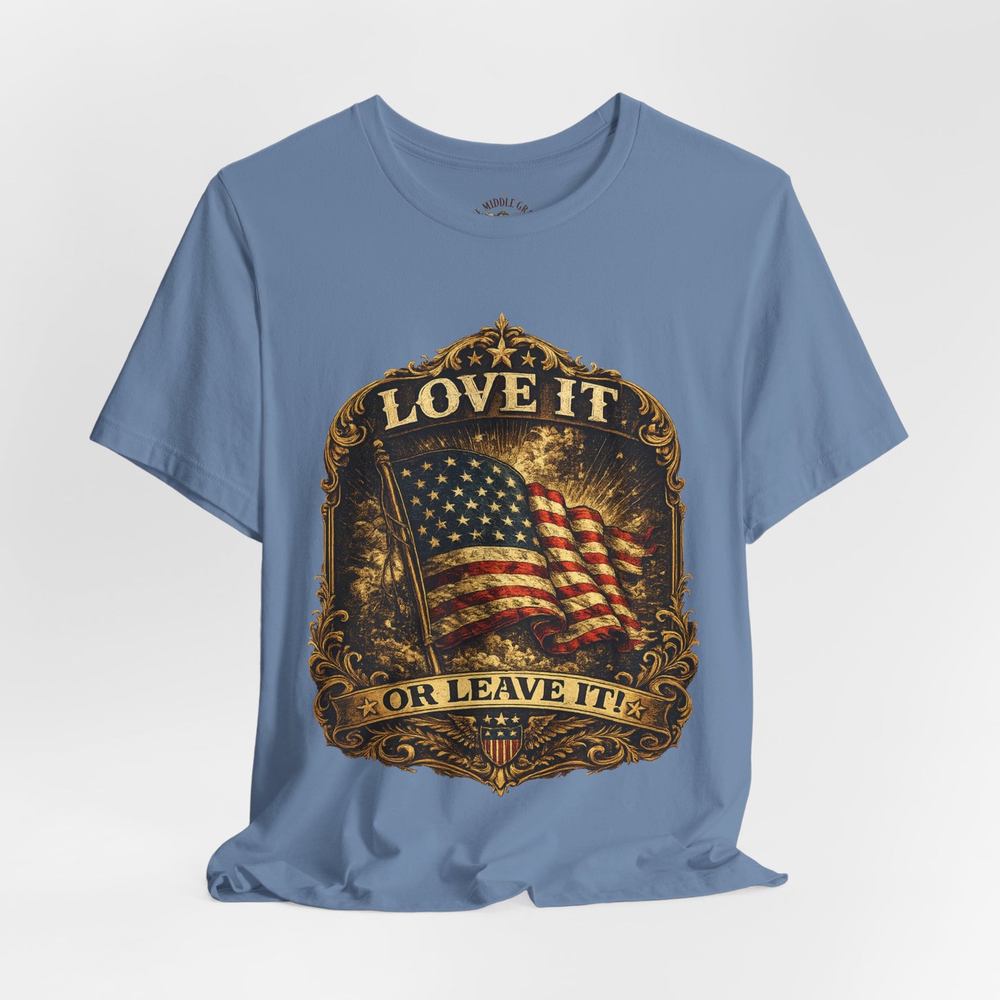 Patriotic Graphic Tee – Love It or Leave It | Vintage Style 100% Cotton T-Shirt