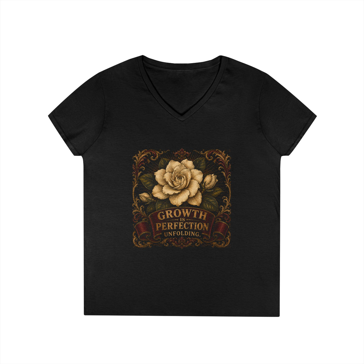Floral Growth & Perfection Ladies' V-Neck T-Shirt