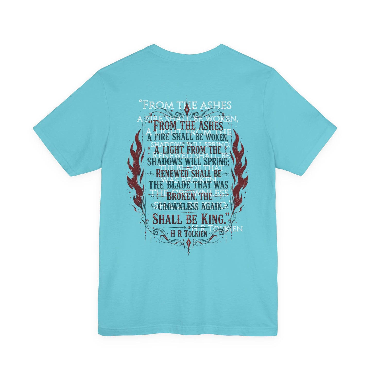 "Fraud Vitiates Everything"  Cotton Tee celebrates American renewal and awakening with a the common man becoming king by Tolkien  back.