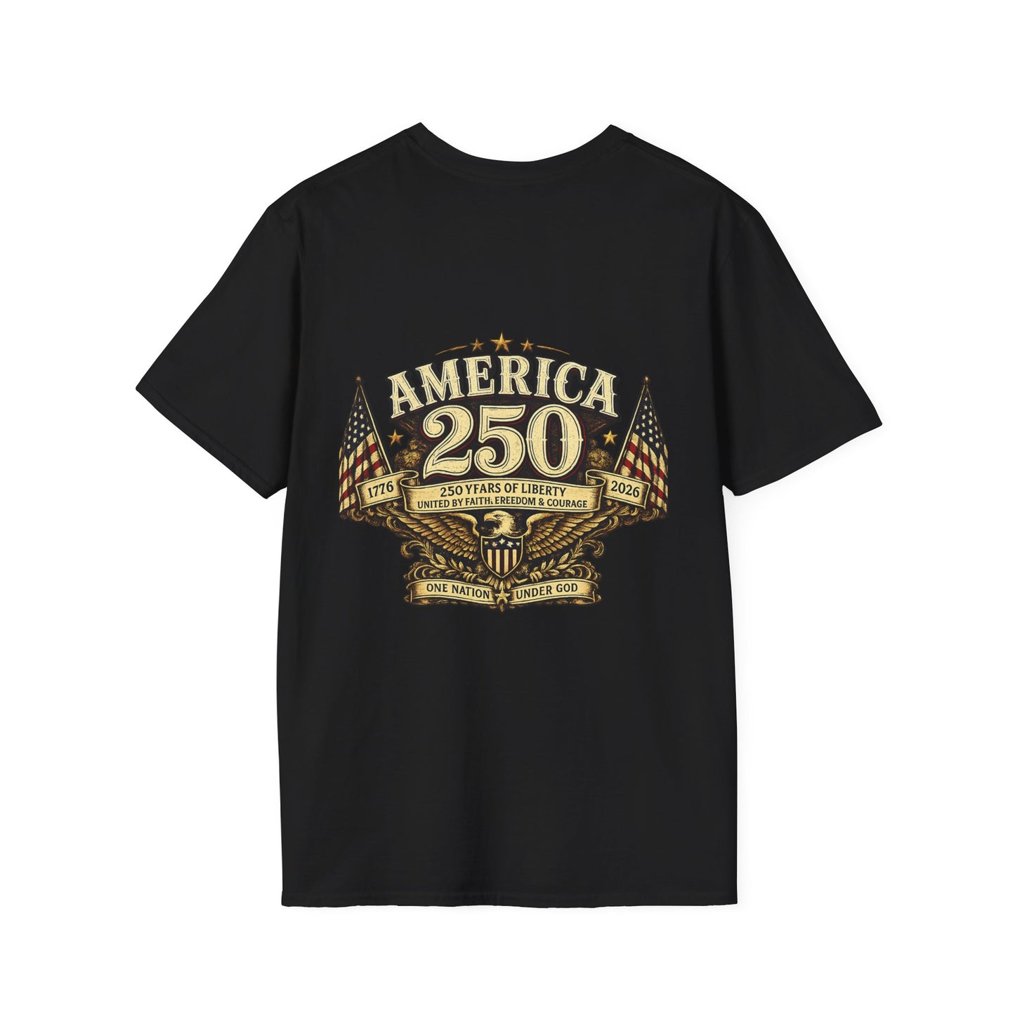 Graphic Tee – America 250 Year of the Horse | Vintage Gold Lunar New Year 100% Cotton T-Shirt