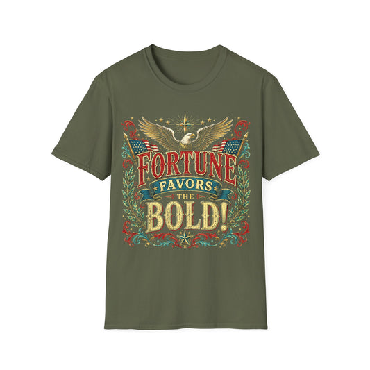 Fortune Favors the Bold T-Shirt — Vintage Eagle Graphic