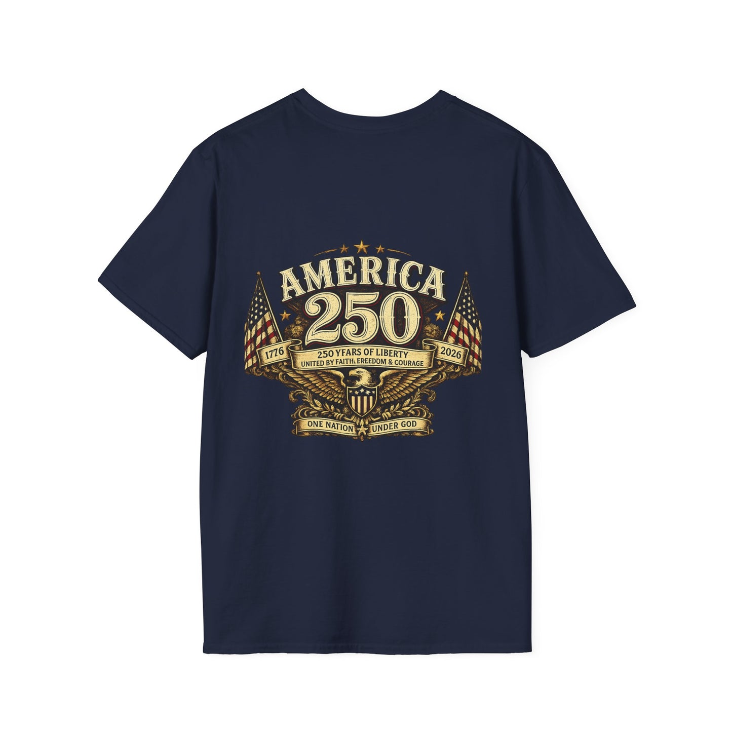 Graphic Tee – America 250 Year of the Horse | Vintage Gold Lunar New Year 100% Cotton T-Shirt