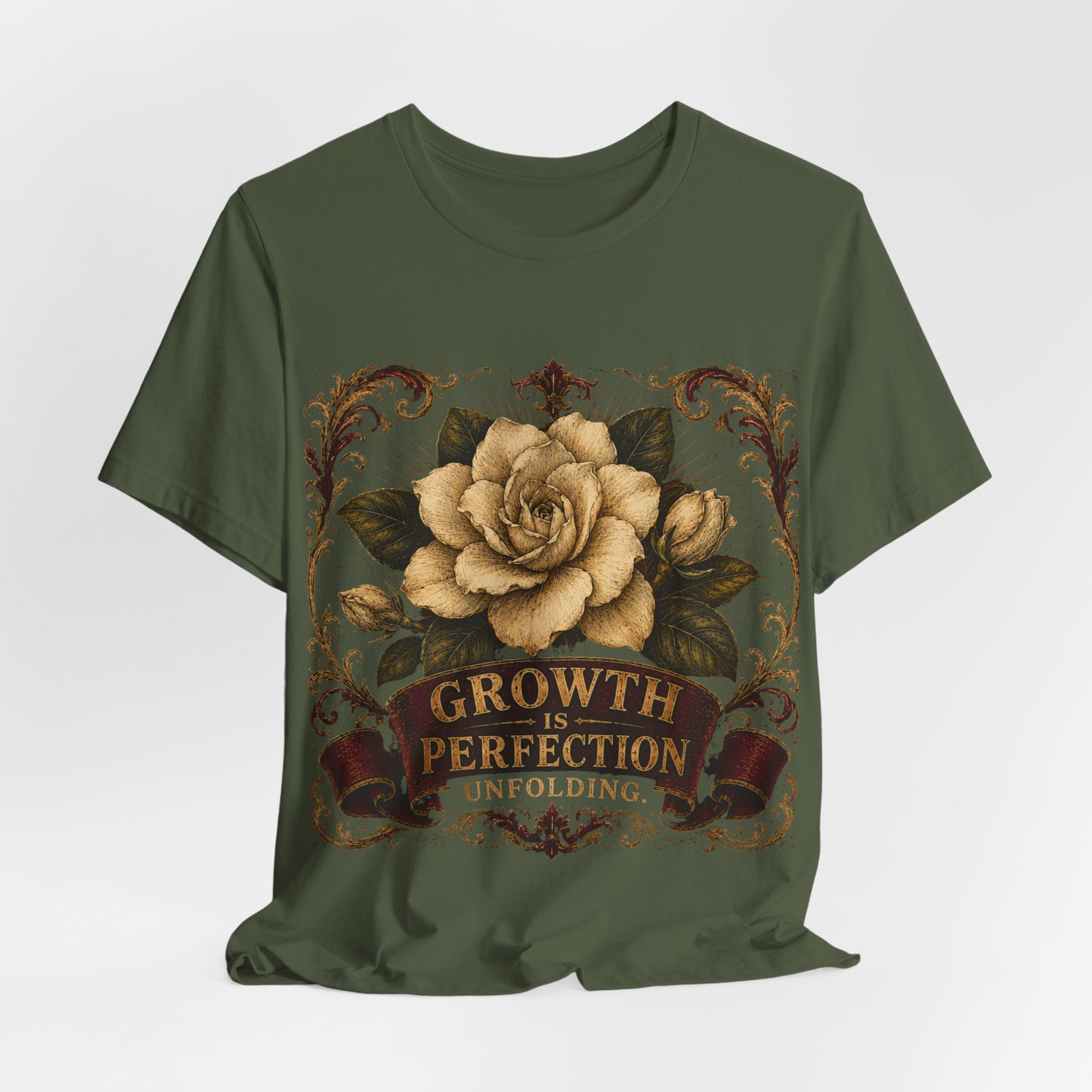 "Growth is... Perfection Unfolding" Cotton T-shirt.