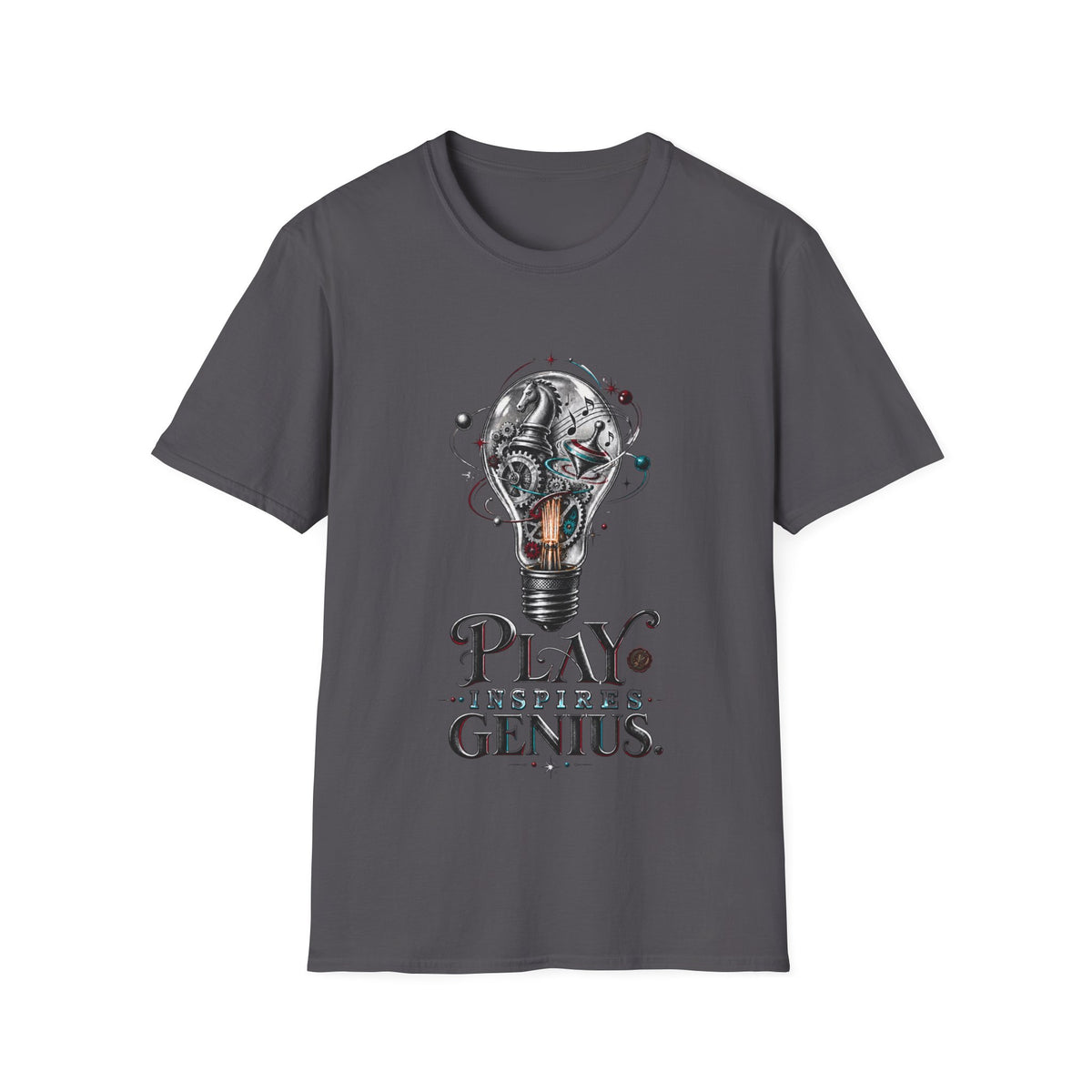 "Play Inspires Genius" Steampunk Lightbulb Graphic Tee