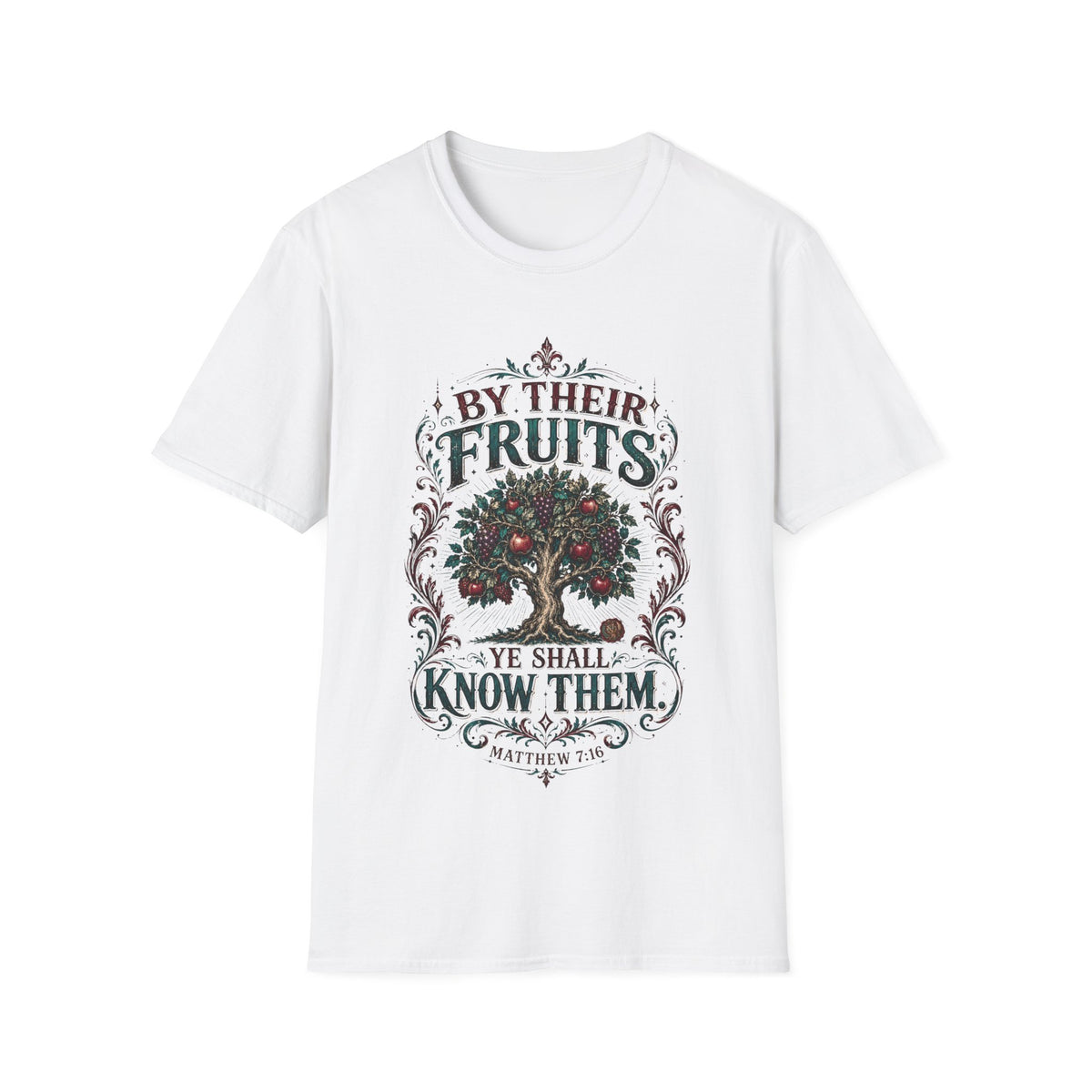 "By Their Fruits" Inspirational Graphic Tee (Matthew 7:16)