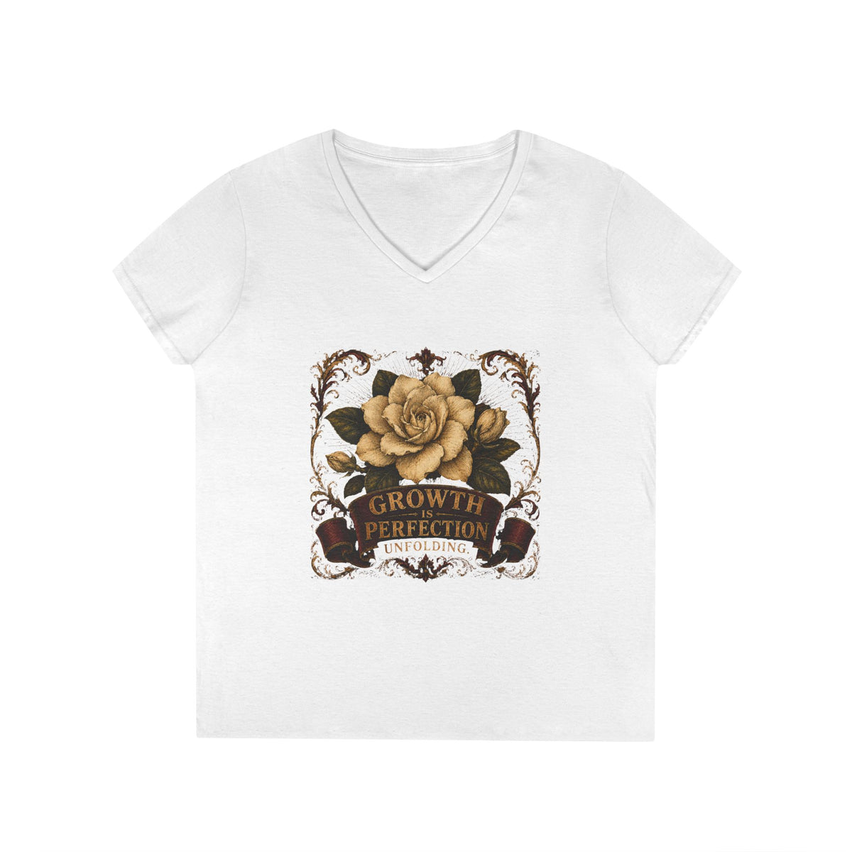 Floral Growth & Perfection Ladies' V-Neck T-Shirt