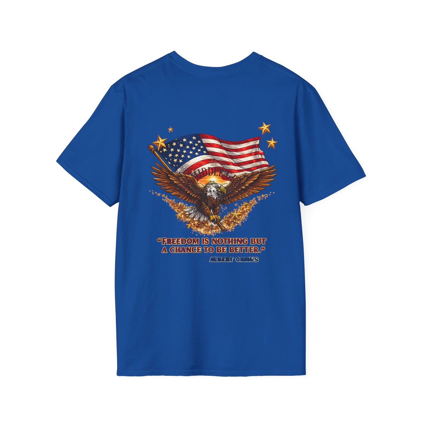 Patriotic Graphic Tee – Unapologetically American | Vintage Eagle 100% Cotton T-Shirt