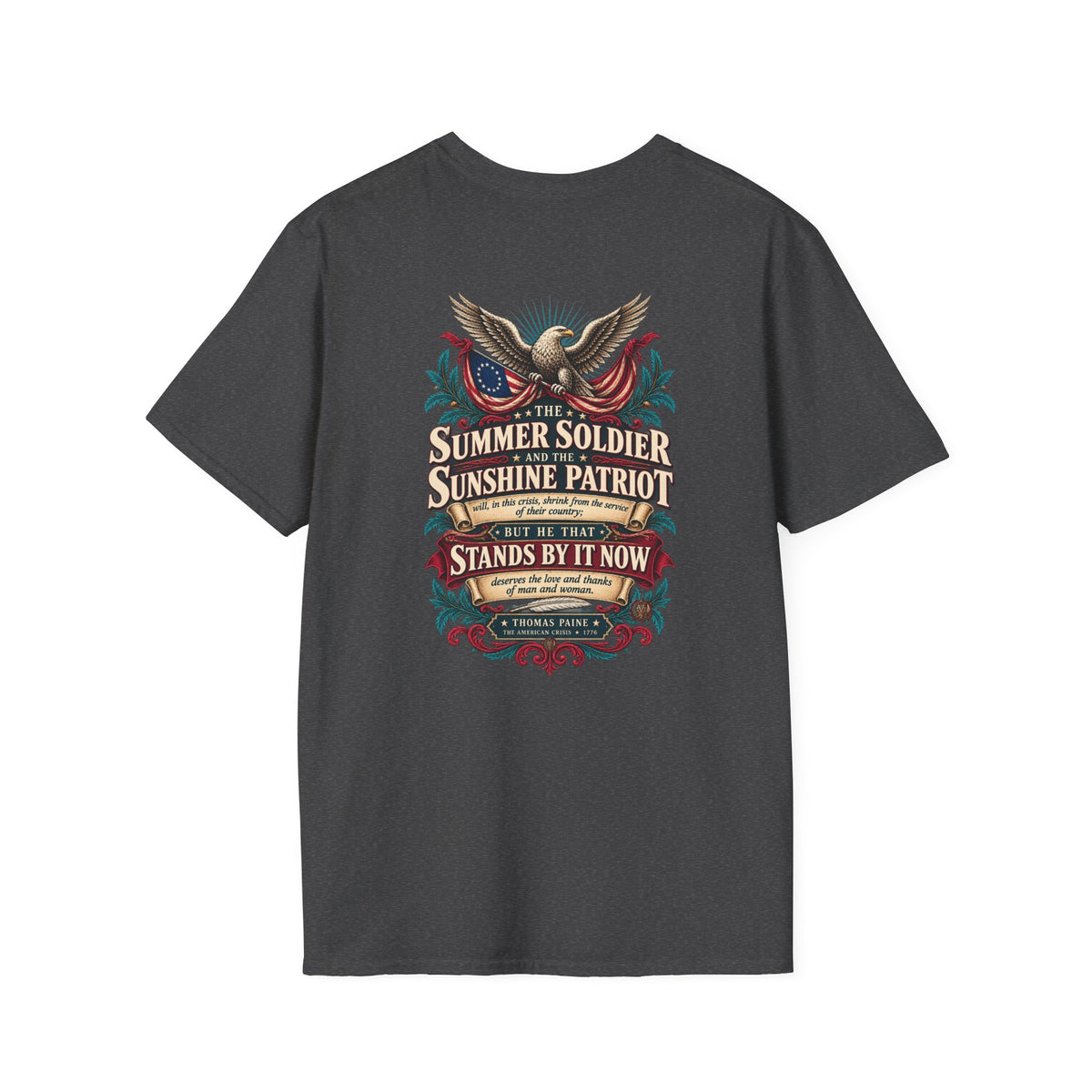 "These Are the Times That Try Men’s Souls" Thomas Paine Vintage Floral T-shirt