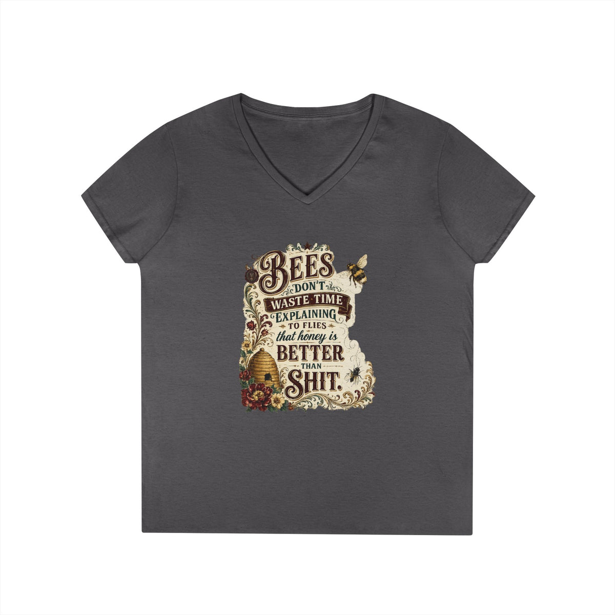 "Bee's Don't Waste Time," Women's Sassy Bee Garden Graphic Tee