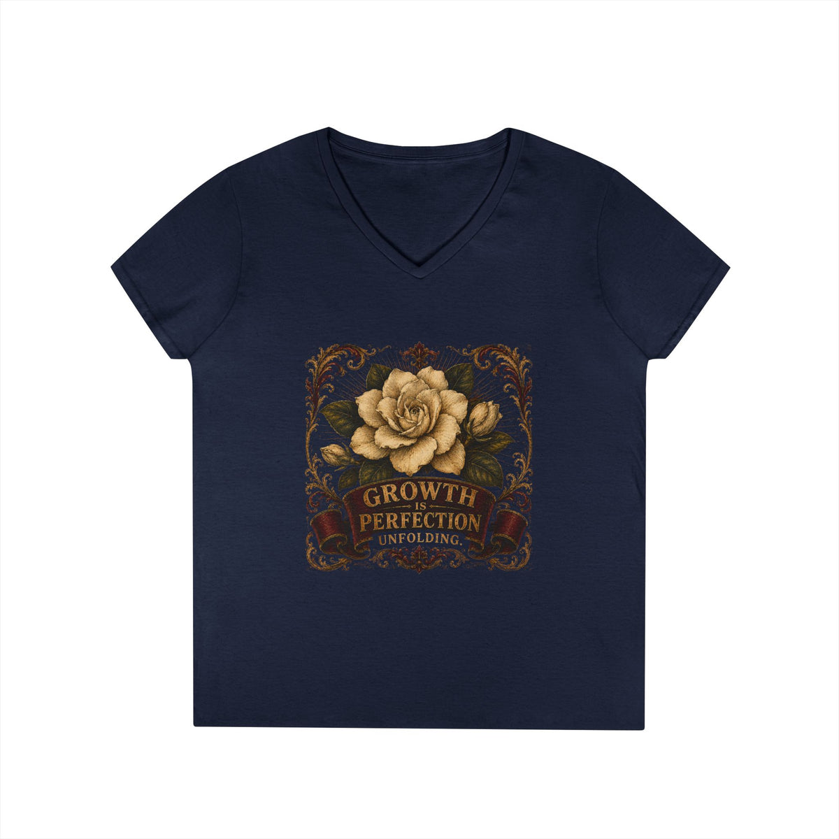 Floral Growth & Perfection Ladies' V-Neck T-Shirt