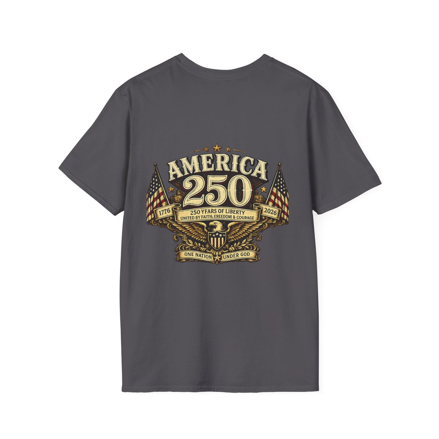 Graphic Tee – America 250 Year of the Horse | Vintage Gold Lunar New Year 100% Cotton T-Shirt