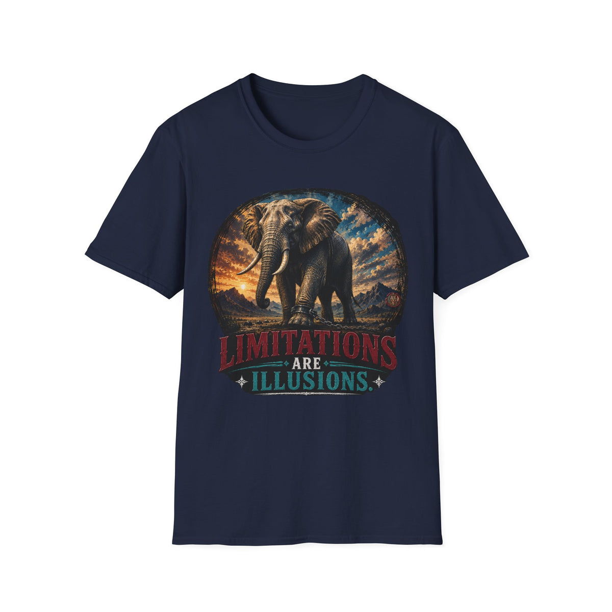 Elephant Graphic T-Shirt — 'Limitations Are Illusions' Inspirational Tee